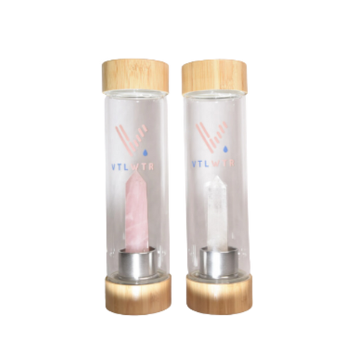 Clear Quartz Vital Crystal Tower Water Bottle