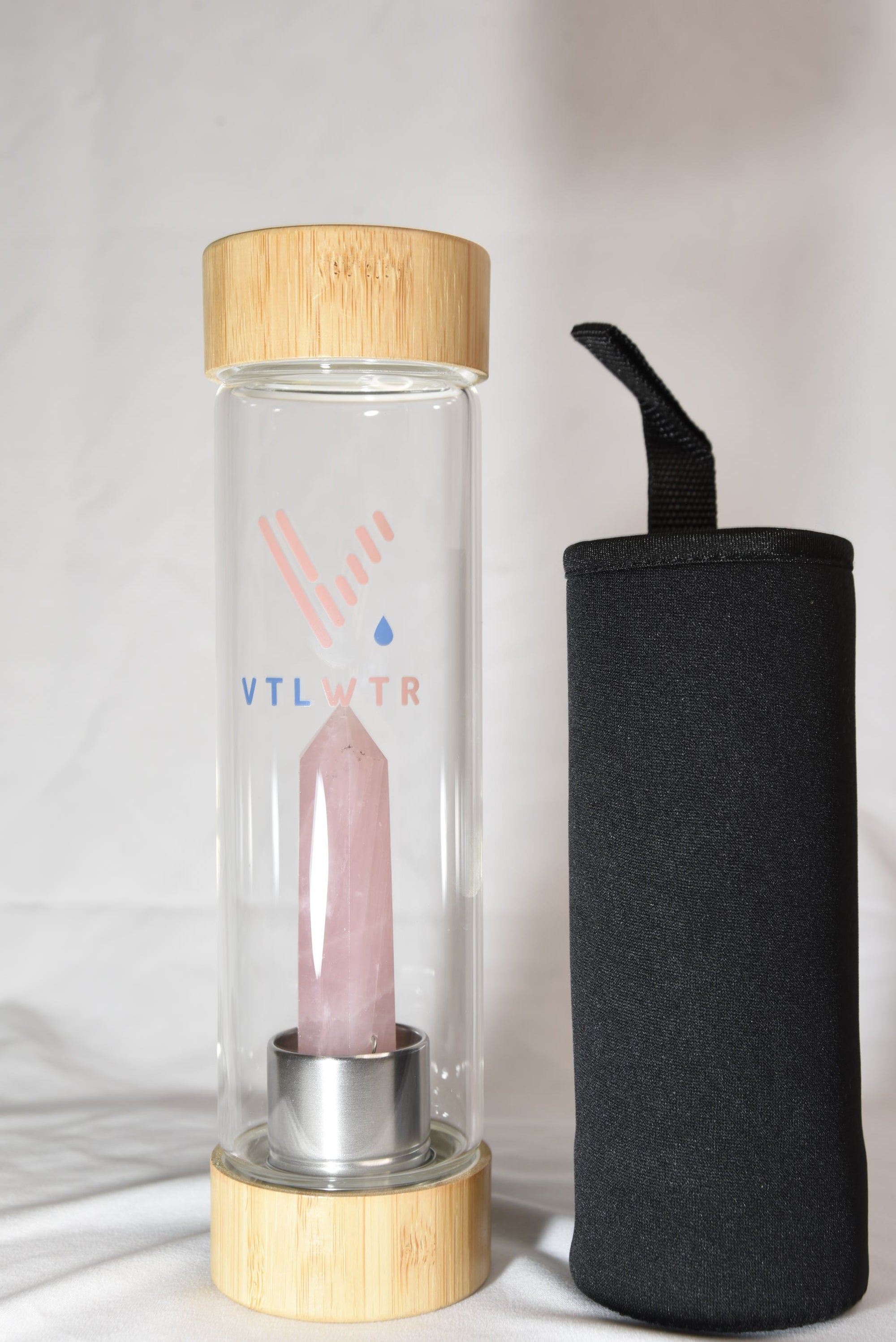 Rose Quartz Vital Crystal Tower Water Bottle