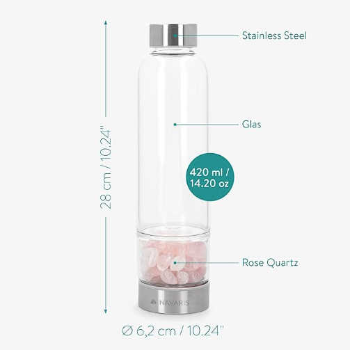 VITAL ROSE CRYSTAL WATER BOTTLE