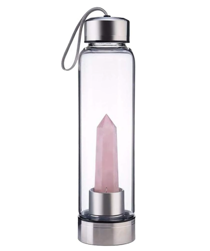Rose Quartz Vital Crystal Tower Water Bottle